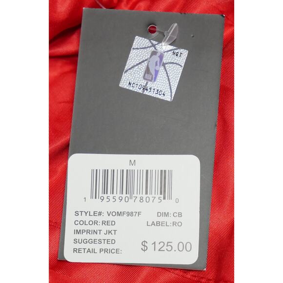 NEW CHICAGO BULLS SATIN RED NBA TEAM EMBROIDERED JACKET MSRP $125 - M - Picture 8 of 8